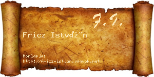 Fricz István névjegykártya