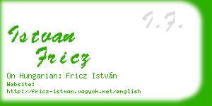 istvan fricz business card